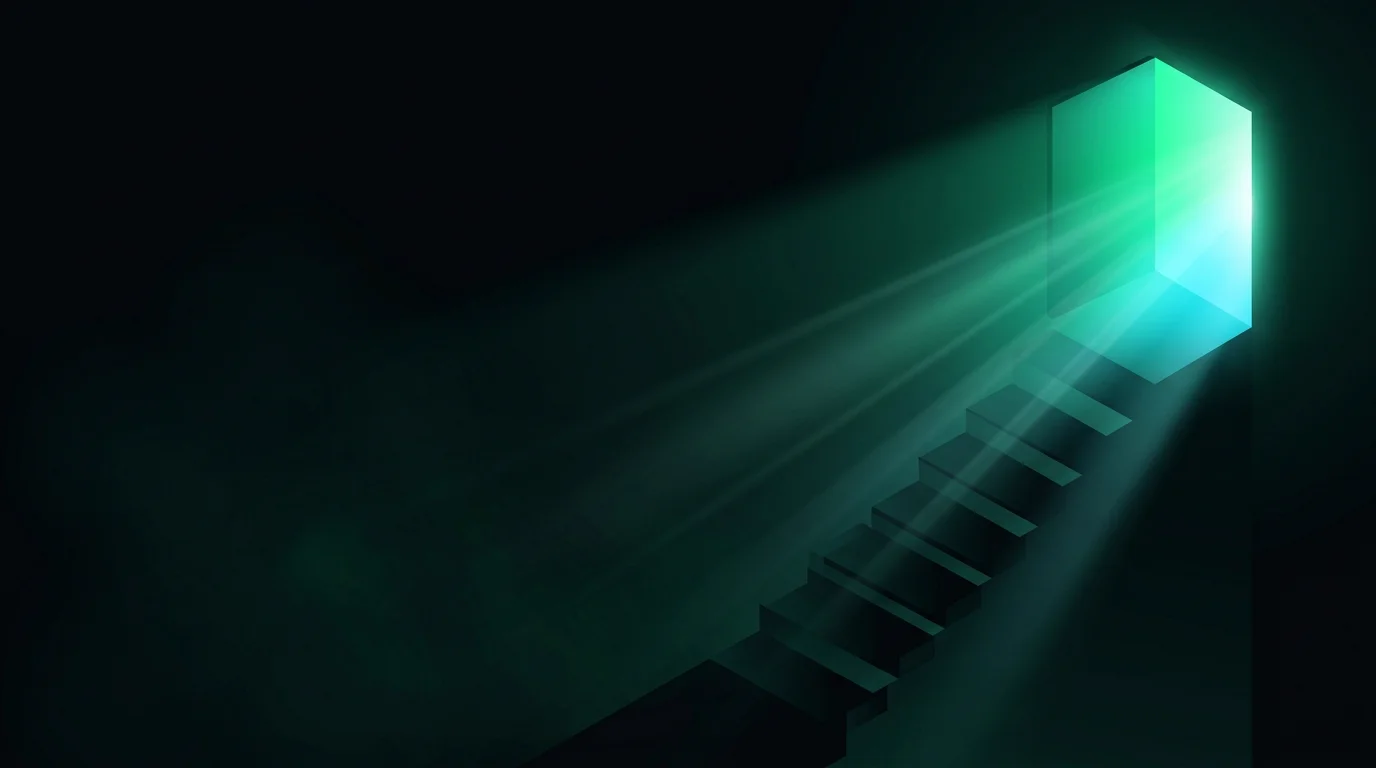 Futuristic luminous doorway and light rays representing the IT Club recruitment journey